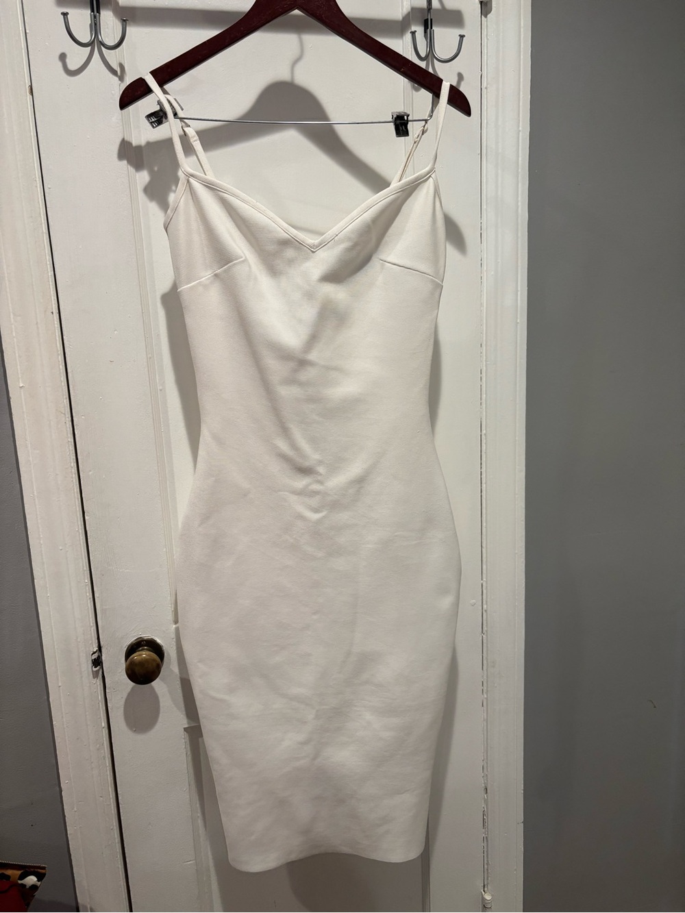 REBDOLLS White Spaghetti Strap Bodycon Dress